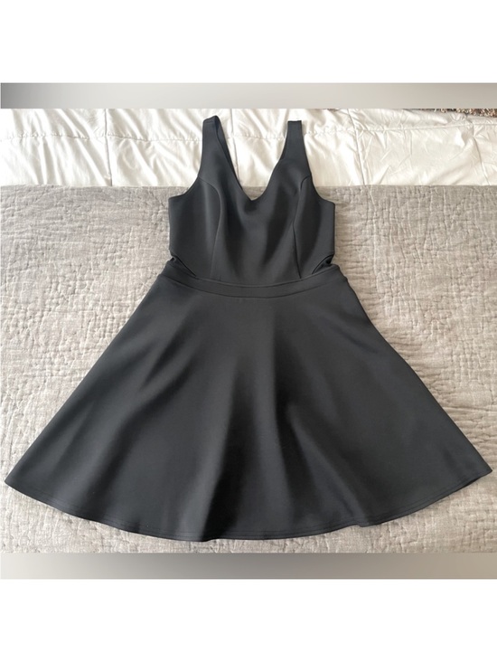Abercrombie & Fitch Dresses & Skirts - ABERCROMBIE & FITCH Black Sleeveless Mesh Cut Out Fit & Flare Dress Large V neck